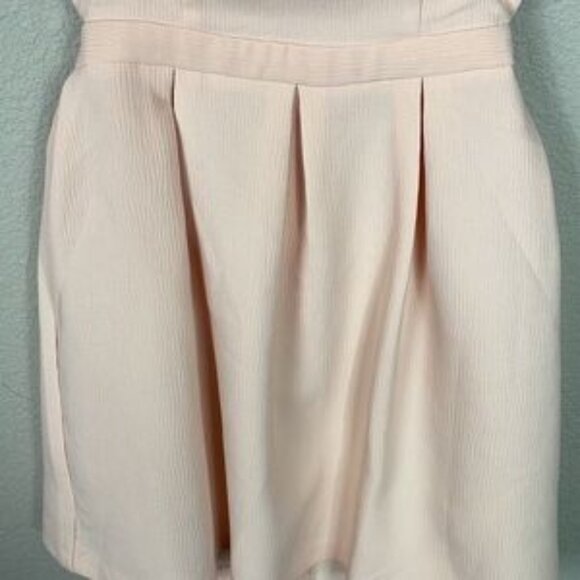 Suncoo Paris Button Back Cut Out Mini Dress Blush Peach Fit Flare Sz T0 XS - Picture 3 of 9